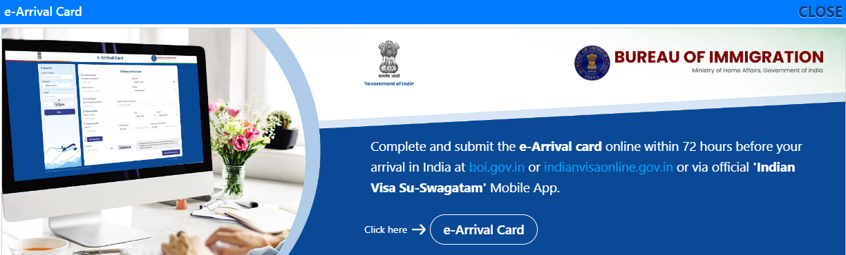 India Arrival Card